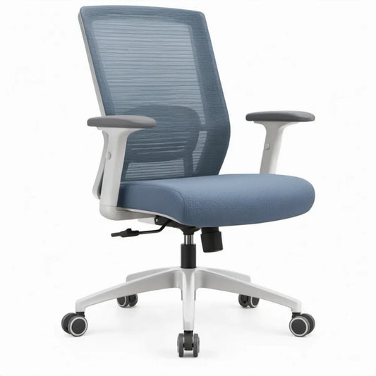 Ergonomische bureaustoel met armleuningen, blauw/zilver/zwart, 60 x 60 x 110-120 cm