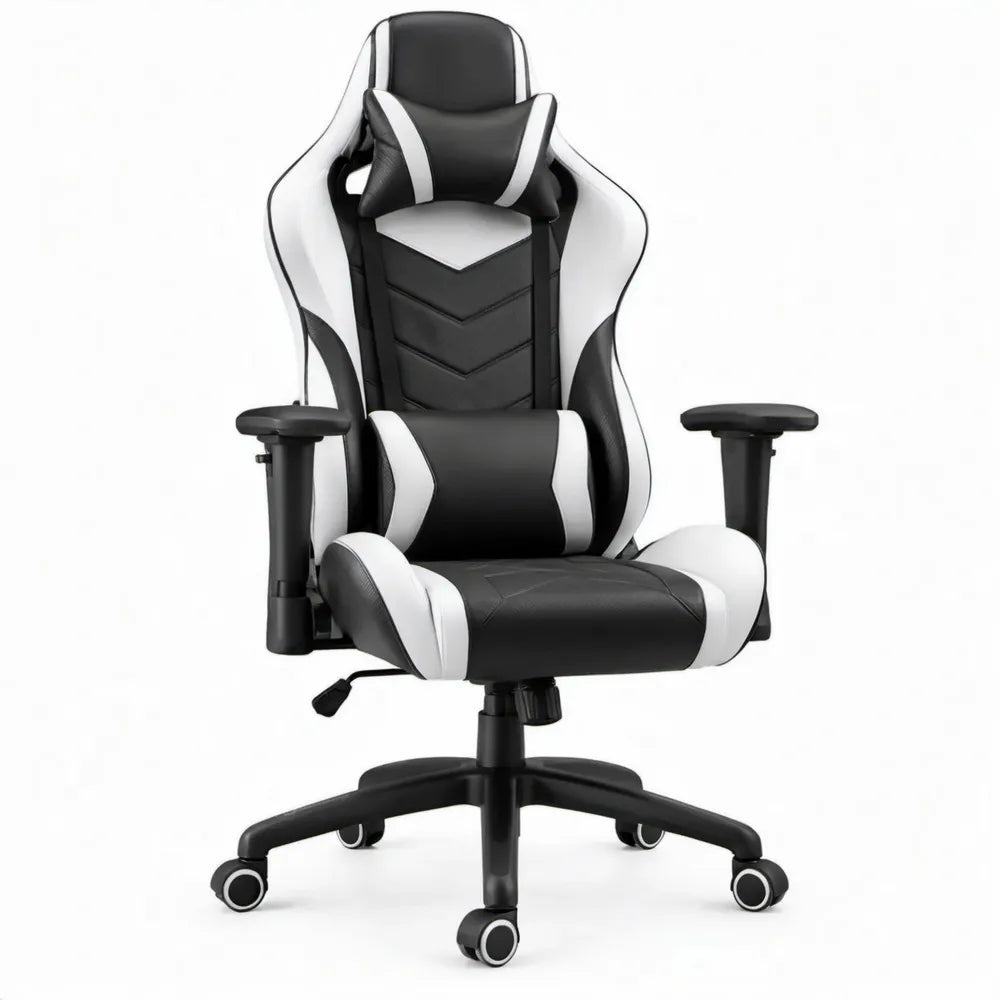 Verstelbare gamingstoel in racevorm 66 x 66 x 123-133 cm Zwart/Wit