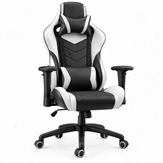 Verstelbare gamingstoel in racevorm 66 x 66 x 123-133 cm Zwart/Wit