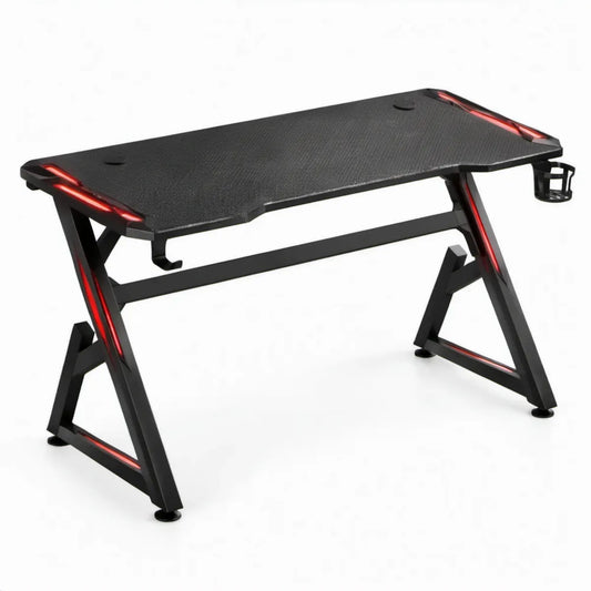 Gamingbureau 120 x 60 x 75 cm Zwart/Rood met Kabelbeheer
