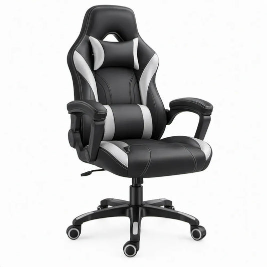 Verstelbare gamingstoel met kantelfunctie, zwart/grijs, 68 x 68 x 112-122 cm