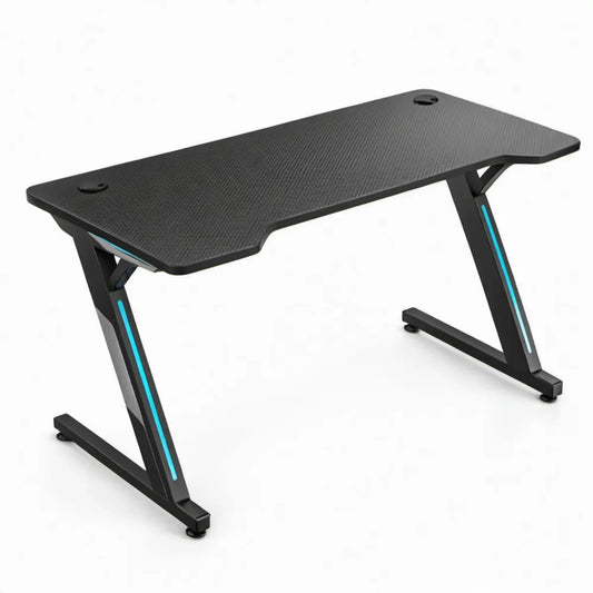 Gamingbureau 120 x 60 x 75 cm Zwart/Blauw met MDF-werkblad en stalen frame